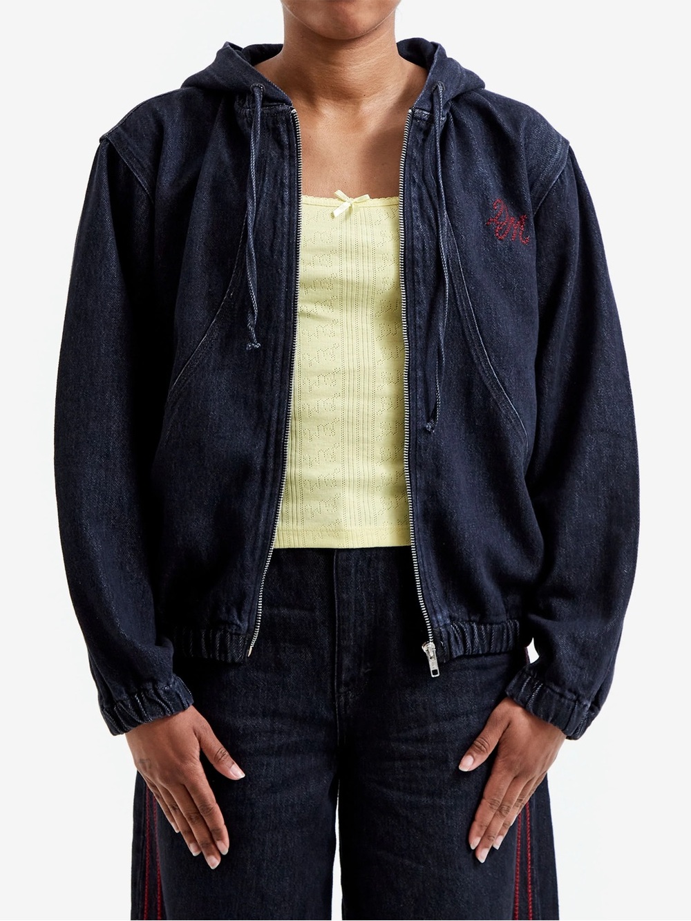 Damson Madder Orson Denim Jacket Hoodie - Eclipse Wash Sz 6